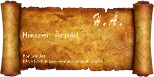 Hauzer Árpád névjegykártya