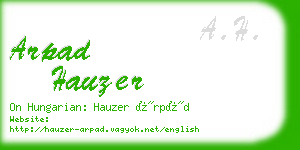 arpad hauzer business card